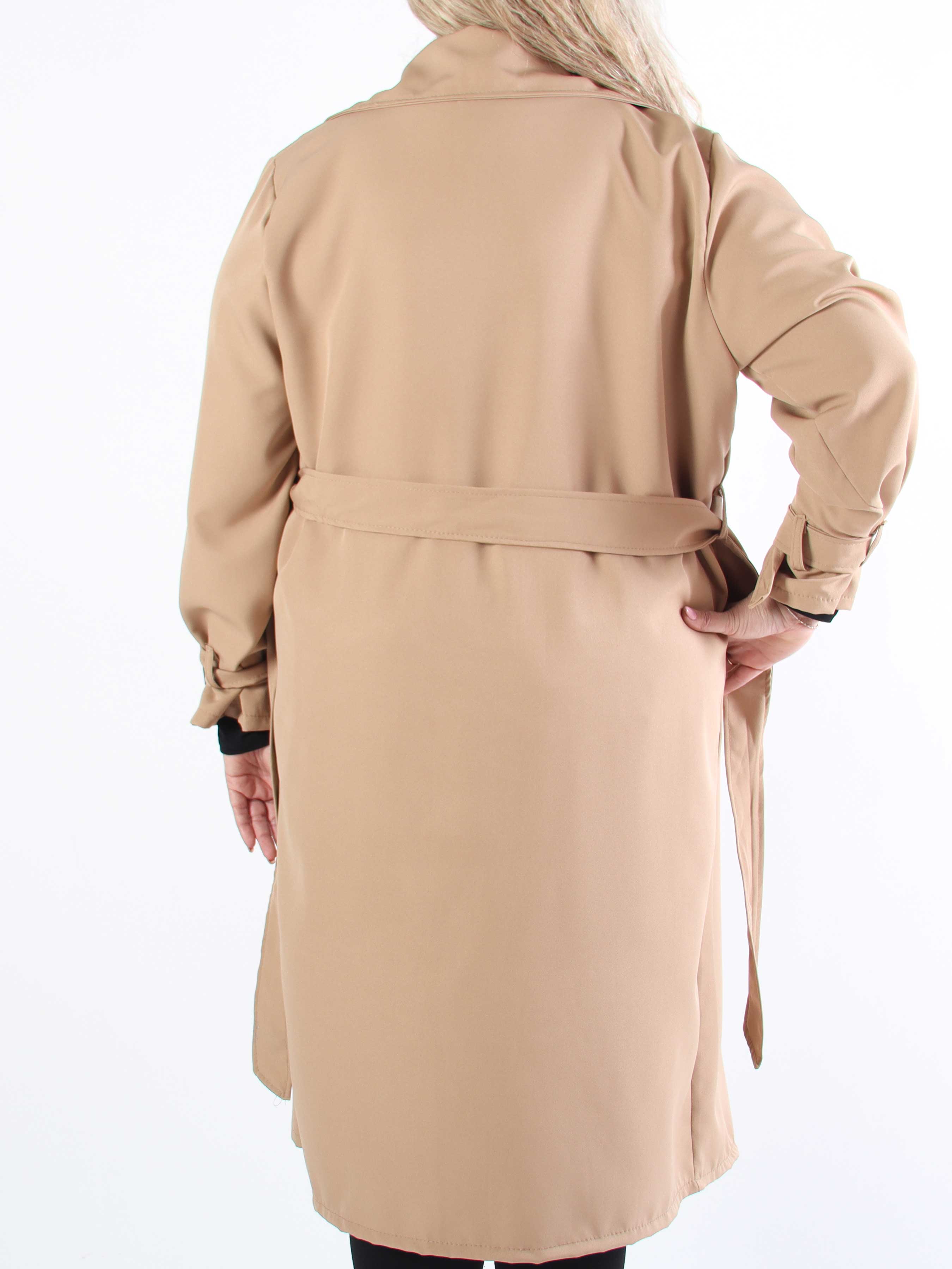 Sharpay - Lätt trenchcoat i plusstorlek med knytband